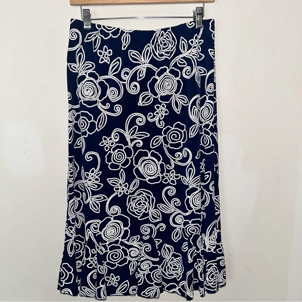 H&M Cream Embellished A-line Midi Skirt Cocktail
